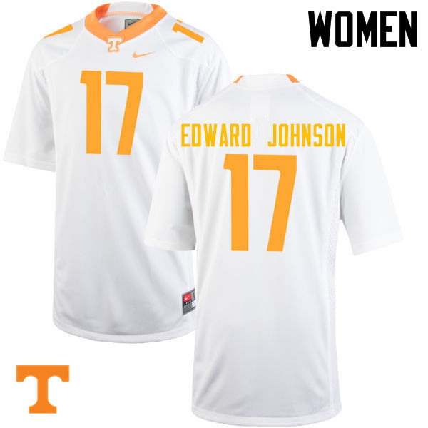 Women #17 Brandon Edward Johnson Tennessee Volunteers College Football Jerseys-White
